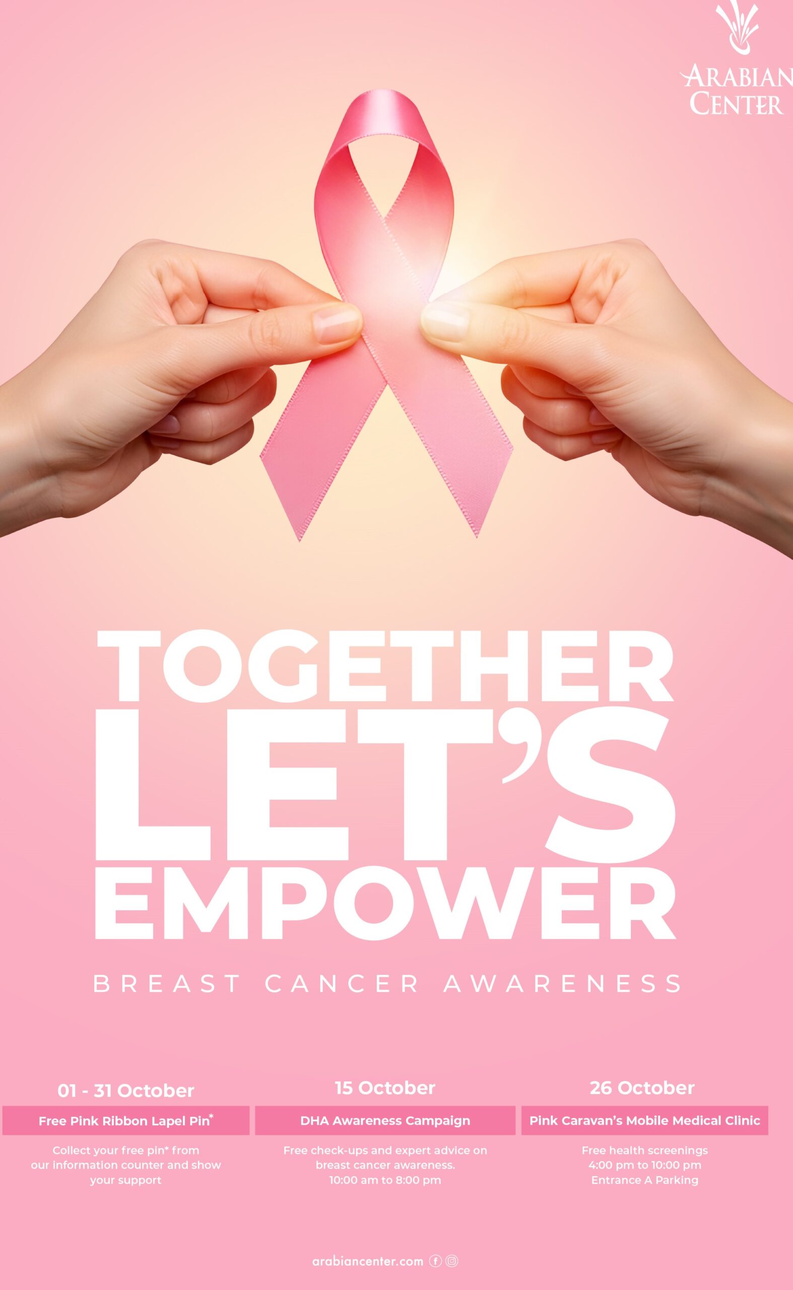 Arabian Center unites for breast cancer awareness month with “Together Let’s Empower” campaign