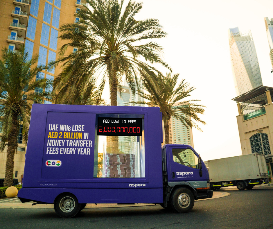 Aspora Takes Over Dubai with ‘Cashpora’ Trucks to Expose Hidden Fees